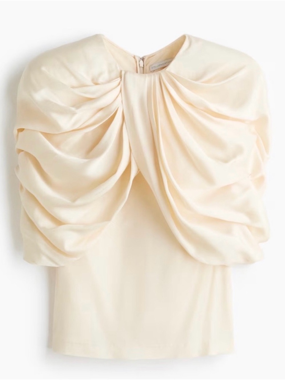 Stella McCartney H&M Pale Cream Draped Satin Top